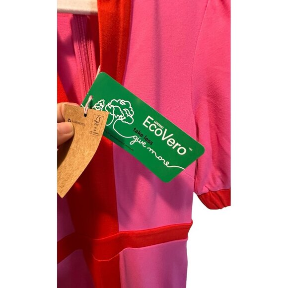 BODEN Petra Ponte Dress Sangria Sunset Color Block Sz 2 NEW Pink Midi - Picture 4 of 10